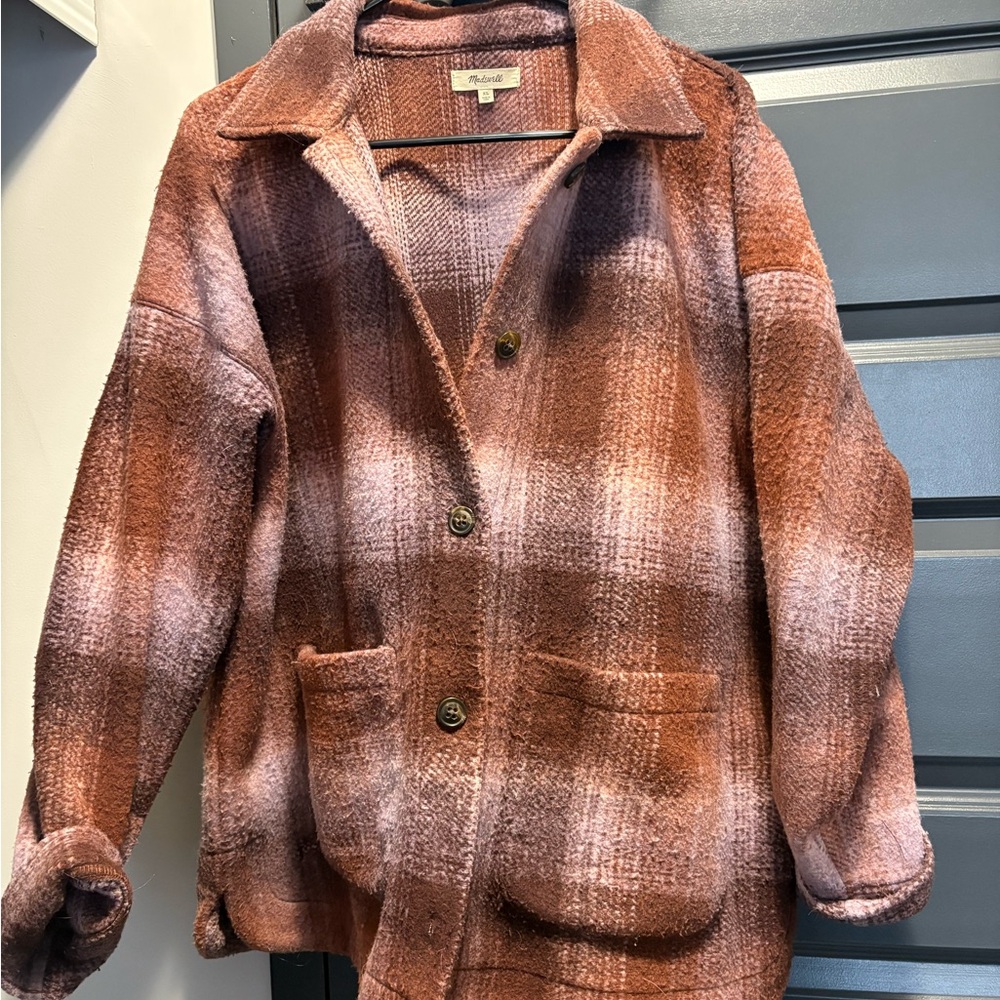 Madewell Plaid Teddy Jacket